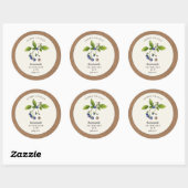Bosbessenjam Kraft Papier rand Ronde Sticker (Vel)