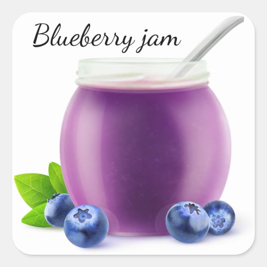Bosbessenjam Vierkante Sticker (Voorkant)