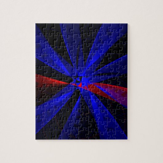 Bosbessenkleur Abstract Geometrisch Puzzel (Verticaal)