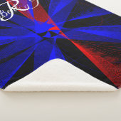 Bosbessenkleur Abstract Sherpa Dekbed Deken (3/4)