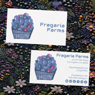 Bosbessenmand Charmante Aquarel Schattig Fruit Visitekaartje