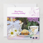 Bosbessenmuffins verjaardagsbrunch kaart (Voorkant)