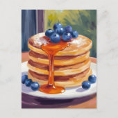 Bosbessenpannenkoeken | Olie Schilderij Briefkaart (Voorkant)