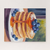 Bosbessenpannenkoeken | Olie Schilderij Legpuzzel (Horizontaal)