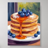 Bosbessenpannenkoeken | Olie Schilderkunst Poster (Voorkant)