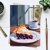Bosbessenpastei Watercolor Schilderij Kaart