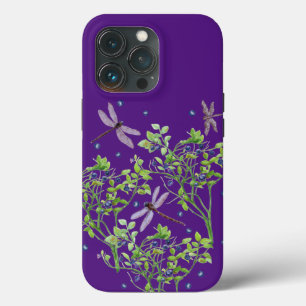 Bosbessenpatroon met libellen Case-Mate iPhone case