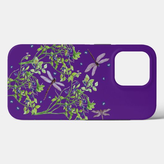 Bosbessenpatroon met libellen Case-Mate iPhone case (Achterkant (horizontaal))
