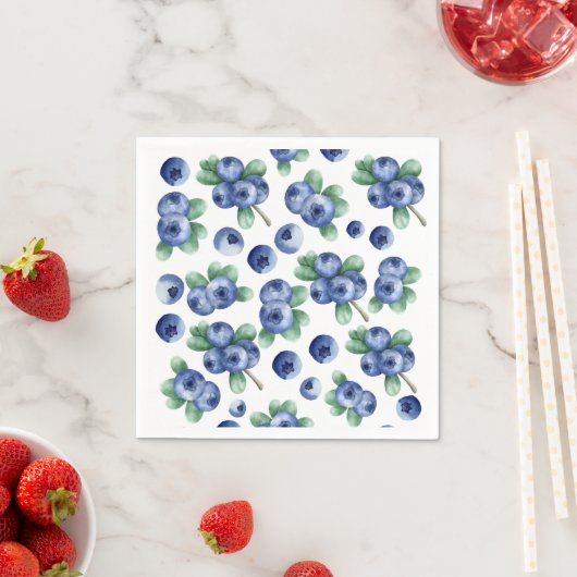 bosbessenprint-papieren servet (Insitu)