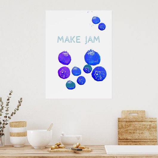 Bosbessenprint Poster (Keuken)