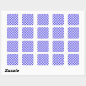 Bosbessenroom geruit patroon vierkante sticker (Vel)