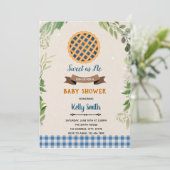 Bosbessentaart shower uitnodiging (Staand voorkant)