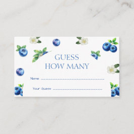 Bosbessenthema Baby Shower Gok Hoeveel Spel Informatiekaartje