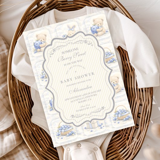 Bosbessentuin Toile Babyshower Teddy Kaart