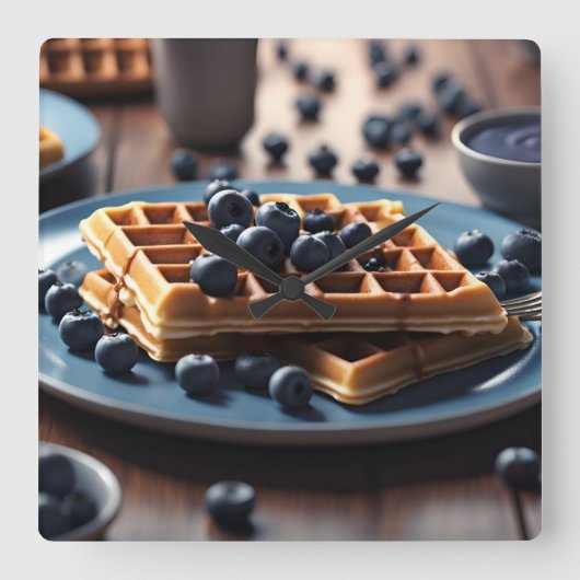 Bosbessenwafels Vierkante Klok (Voorkant)