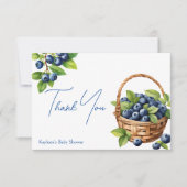 Bosbessenzoet baby shower bedankkaart (Voorkant)