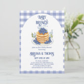 Bosbesserpannenkoek Baby Brunch Borrel Kaart (Staand voorkant)