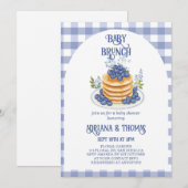 Bosbesserpannenkoek Baby Brunch Borrel Kaart (Voorkant / Achterkant)