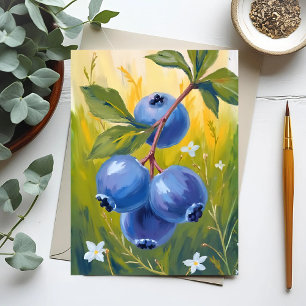 Bosbesstruik   Watercolor Fruit Schilderij Briefkaart