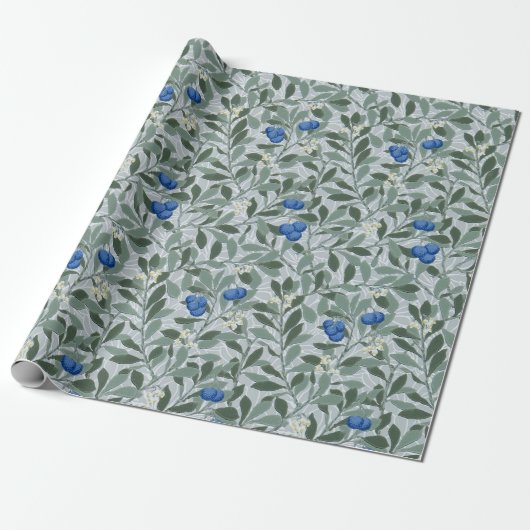 Bosbesstruik, William Morris Cadeaupapier (Uitgerold)