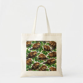 Bosbevers en Bladerrijke Takken Botanisch Tote Bag