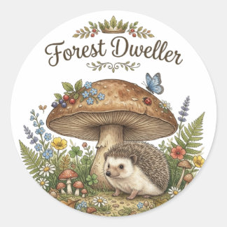 Bosbewoner Schattig Egeltje Paddenstoel Cottagecor Ronde Sticker