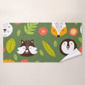 Bosbewoners: Scandinavisch kinderpatroon. Badhanddoek (Badhanddoek)