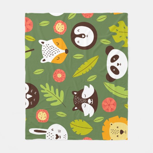 Bosbewoners: Scandinavisch kinderpatroon. Fleece Deken (Voorkant)