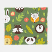 Bosbewoners: Scandinavisch kinderpatroon. Fleece Deken (Voorkant (Horizontaal))