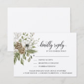 Bosblad | Alstublieft Reageren | Maaltijd Opties RSVP Kaartje (Voorkant / Achterkant)