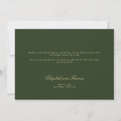 Bosblad botanisch elegante scriptie bruiloft bedankkaart (Achterkant)