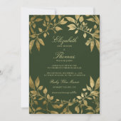 Bosblad botanisch elegante scriptie bruiloft kaart (Voorkant)