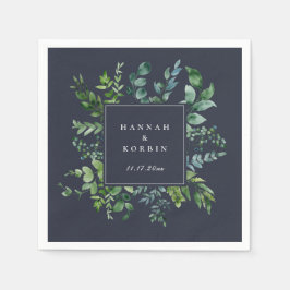 Bosblad Frame Navyblauw Servet