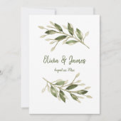 Bosbladeren, groen, huwelijk kaart (Voorkant)