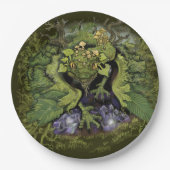 Bosbladeren Mos Dragon Papieren Bordje (Voorkant)