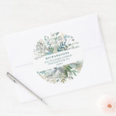 Bosbladeren | Retouradres Ronde Sticker (Envelop)