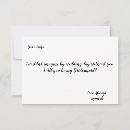 Bosbladeren zullen mijn bruidsmeisje voorstellen kaart (Achterkant)