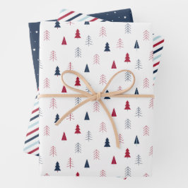 Bosblauw kerstcadeaupapier vellen