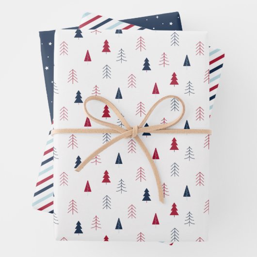 Bosblauw kerstcadeaupapier vellen (In situ)