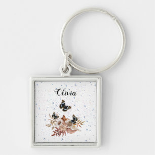Bosbloeiende tuin sleutelhanger