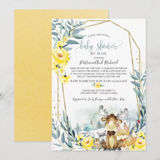 Bosbloemen Baby Shower Per Post Kaart (Voorkant / Achterkant)