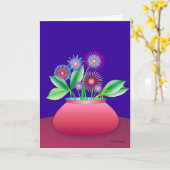 Bosbloemen in een rood pot wenskaart kaart (Gele Bloem)