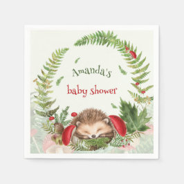 Bosbloemenbos baby-egel baby shower servet