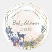 Bosbloemenhert Ronde Sticker (Voorkant)