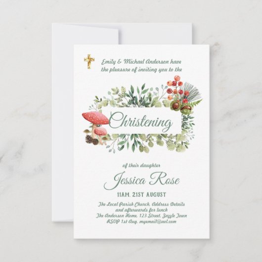 Bosbodem Doop Uitnodiging Doopsel (Voorkant)