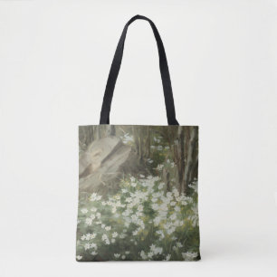 Bosbodem met bloeiende anemoon door Christensen Tote Bag