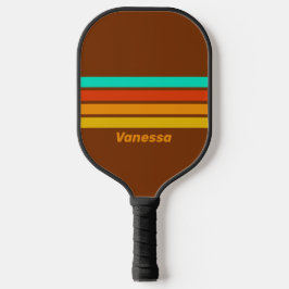 Bosbodem Mist over Strepen met Naam Pickleball Paddle