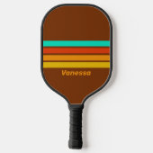 Bosbodem Mist over Strepen met Naam Pickleball Paddle (Achterkant)
