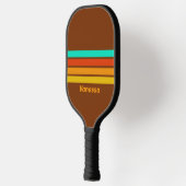 Bosbodem Mist over Strepen met Naam Pickleball Paddle (Links)