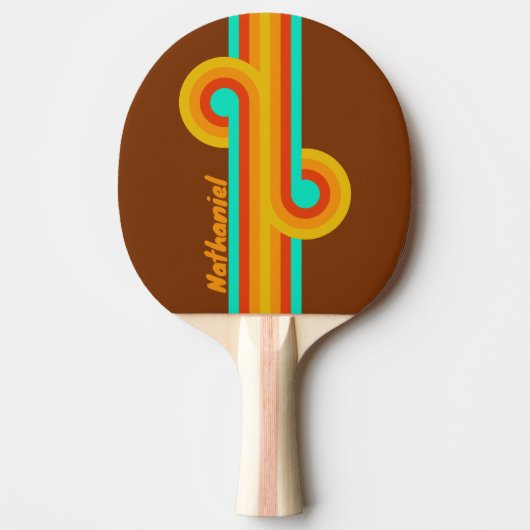 Bosbodem Mist Stripe Loop met Naam Tafeltennisbatje (Voorkant)